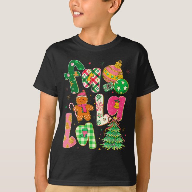 Fa La La Coquette Christmas Gingerbread Tree  T Shirt (Framsida)