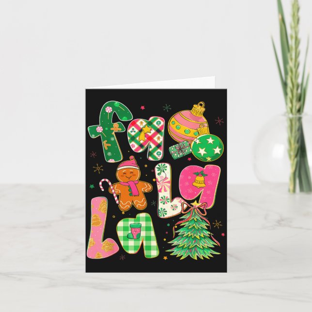 Fa La La Coquette jul pepparkaksträd  Kort (Framsida)