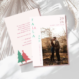 fa la la couple photo chic holiday christmas Card Julkort