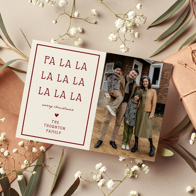 FA LA LA Enkel Julbild Julkort (Skapare uppladdad)