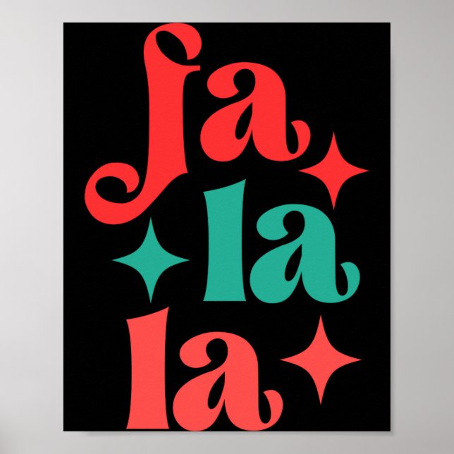 Fa La La Festiv Semester Tygraphy Design T Shirt Poster (Framsidan)