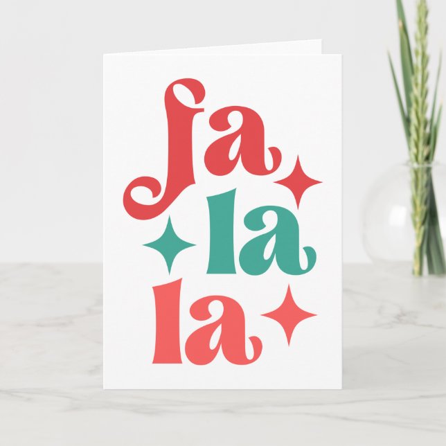 Fa La La - Festiv typografisk juldesign Kort (Framsida)