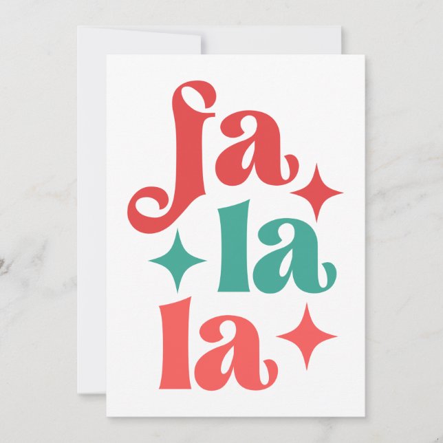 Fa La La - Festiv typografisk juldesign Kort (Framsida)