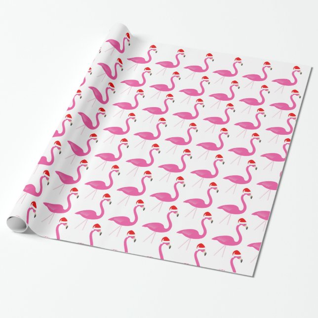 Fa la la Flamingo Helgdag Wrapping Papper Presentpapper (Utrullad)