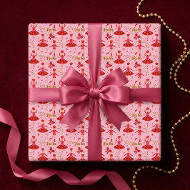 Fa La La Flicka Rosa Nötknäpparens Balett Jul Presentpapper