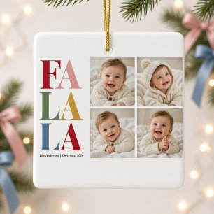 Fa La La Fyra Foto Baby Jul Ornament