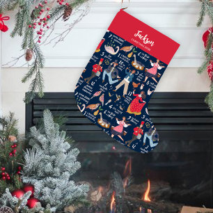 Fa La La jul 12 dagar av jul Blå Stor Julstrumpa