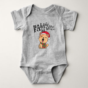 Fa La La jul Cat Singiing Baby Bodydräkt T Shirt