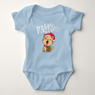 Fa La La jul Cat Singiing Baby Bodydräkt T Shirt