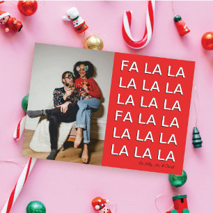 FA LA LA JUL FOTOHÖGTIDSKORT JULKORT
