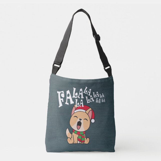 Fa La La jul Hund Singing Crossbody Bag Axelväska (Framsida)