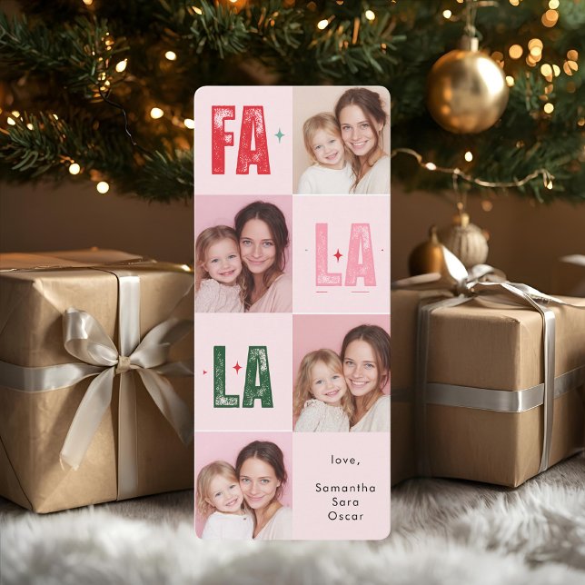 "Fa La La Julkort | Rosa & Festlig  (Skapare uppladdad)