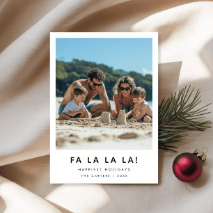 Fa La La La Beach-familjens julfotoport Julkort