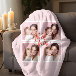Fa La La La Blush Rosa Jul Foto Collage Fleecefilt