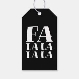 FA LA LA LA Bold Festive Black & White Christmas Presentetikett
