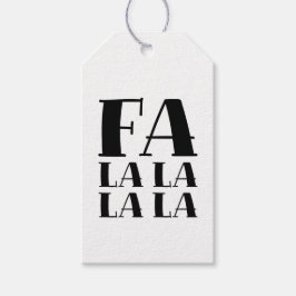 FA LA LA LA Chic Festive White & Black Christmas Presentetikett