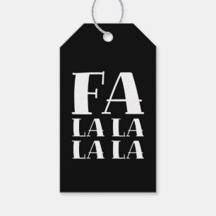 FA LA LA LA Djärva Festiva Svarta & Vita Jul Presentetikett