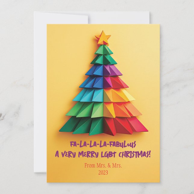 Fa-la-la-la-Fabulous: En mycket god HBT-jul! Julkort (Framsida)