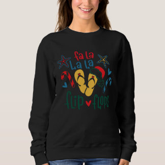 Fa La La La Flip Flops  Tomtehatt Tropisk Jul T Shirt