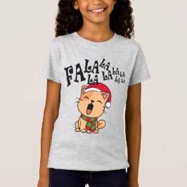 Fa La La La jul Cat Singing Jersey Shirt T Shirt