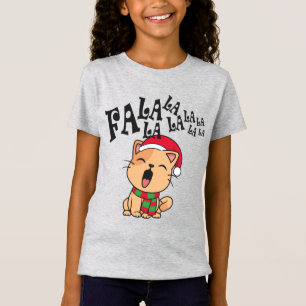 Fa La La La jul Cat Singing Jersey Shirt T Shirt