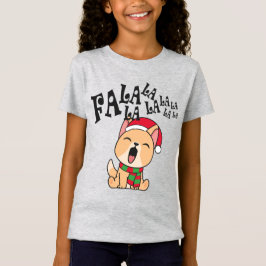 Fa La La La jul Hund Singing Jersey Shirt T Shirt