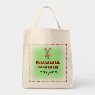 Fa La La La julen Organic Canvas Tote Tygkasse