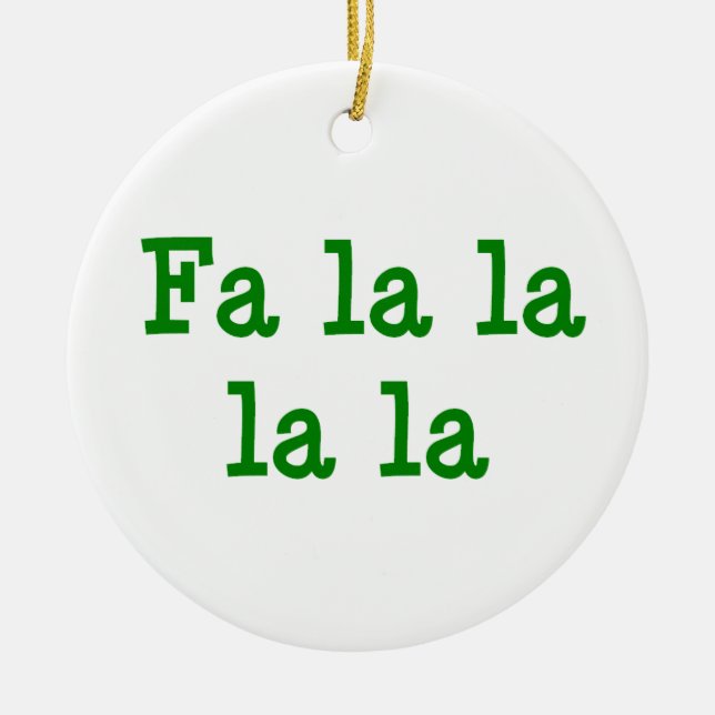 fa la la la julgransprydnad keramik (Framsidan)