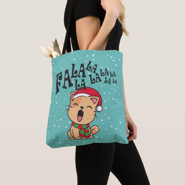 Fa La La La julklapp Singing | Tote Bag Tygkasse (Närbild)