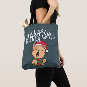 Fa La La La julklapp Singing   Tote Bag Tygkasse