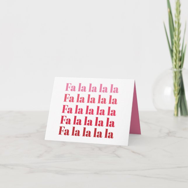 "Fa La La La" Jultomte Blank Notecard Tack Kort (Framsida)