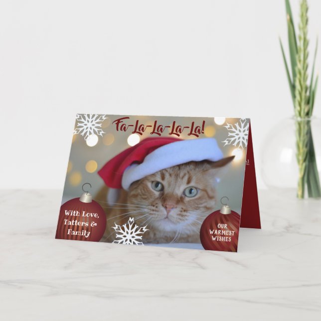 Fa-La-La-La-la dina sällskapsdjur, foto-Helgdag Kort (Framsida)