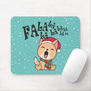 Fa La La La La jul Hund Singing Mousepad Musmatta