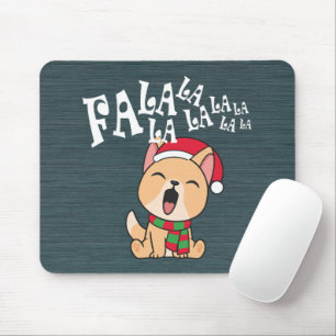 Fa La La La La jul Hund Singing   Mousepad Musmatta