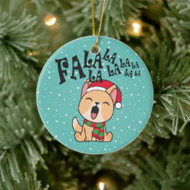 Fa La La La La jul Hund Singing | Ornament