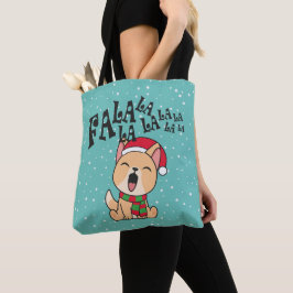 Fa La La La La jul Hund Singing | Tote Bag Tygkasse