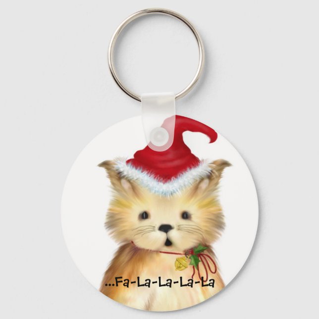 ...Fa-La-La-La-La Kitten Keychain Nyckelring (Framsida)