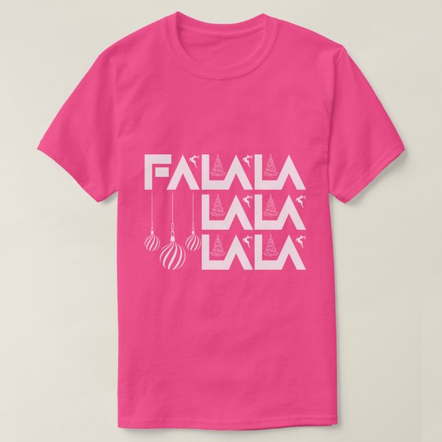 Fa La La La La" Modern Grafisk Jul T Shirt (Design framsida)