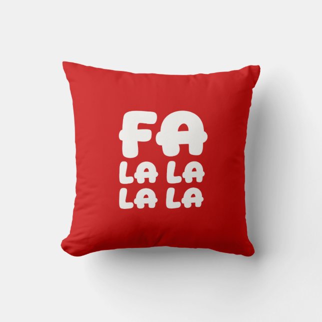 Fa La La La La Red Christmas Accent Throw Pillow Kudde (Framsida)