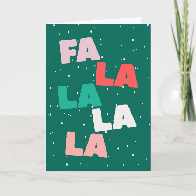 Fa la la la la Söt julhälsningskort Kort (Framsida)