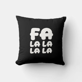 Fa La La La La Svart & Röd Julkudde Kudde