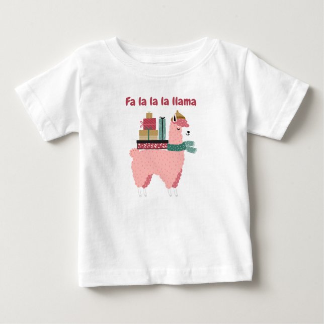 Fa la la la lama höjdags baby t-shirt (Framsida)