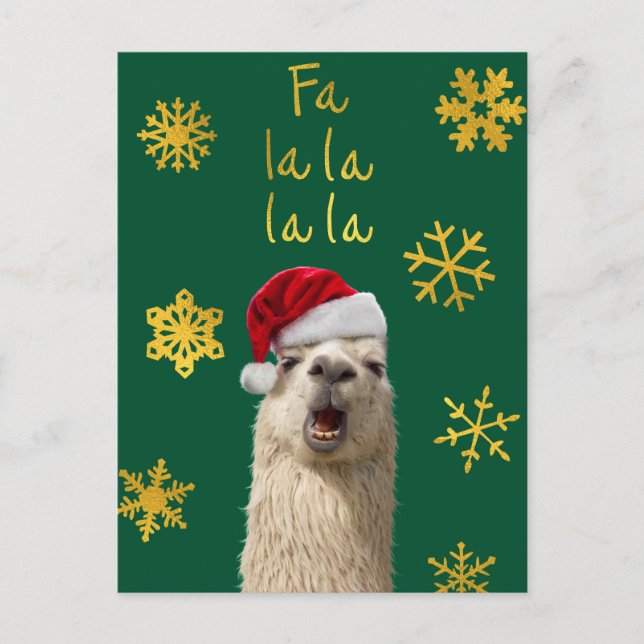 Fa La La La Lama Inbjudan Vykort (Framsida)