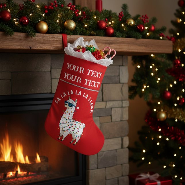 Fa La La La Lama Rolig Jul Personlig Liten Julstrumpa (Skapare uppladdad)
