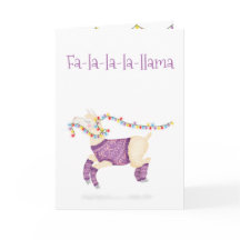 Fa-la-la-la-lama söt julkort