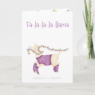 Fa-la-la-la-lama söt julkort kort