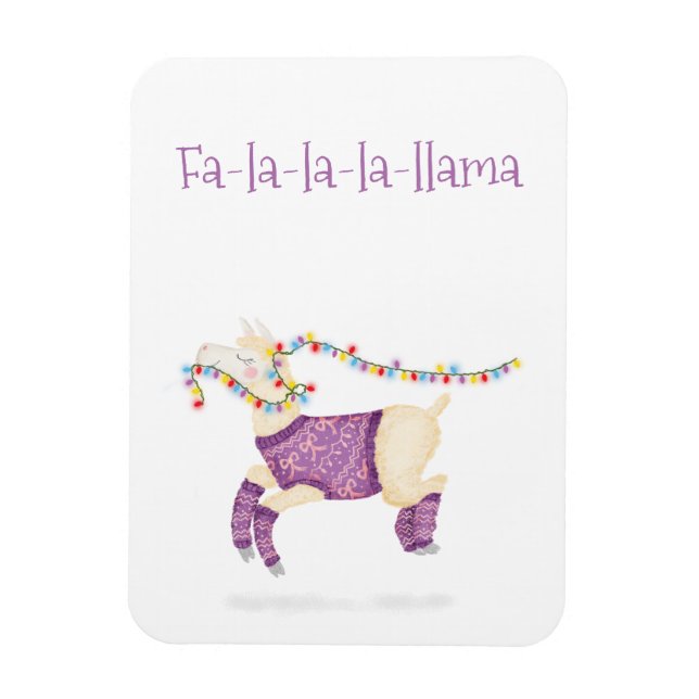 Fa-la-la-la-lama söt julmagnet magnet (Vertikal)
