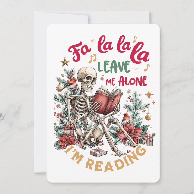 Fa La La La Lämna Mig Ifred Jag Läser Julkort (Framsida)