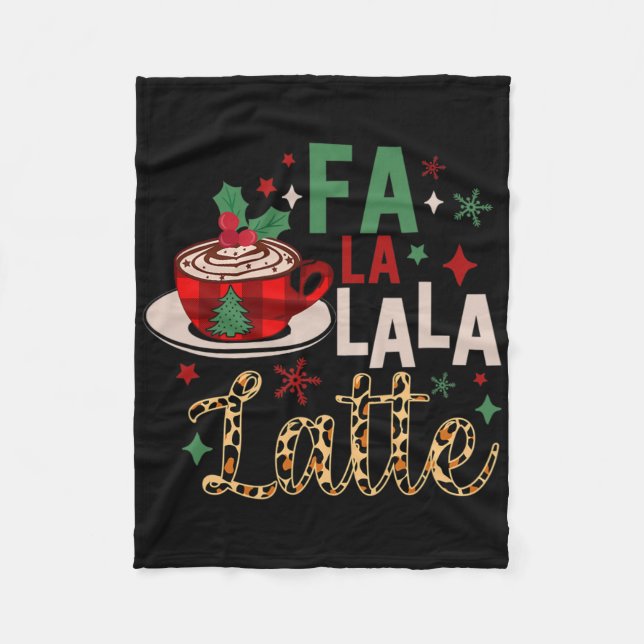 Fa La La La Latte Funny julkaffe Älskare Fleecefilt (Framsidan)