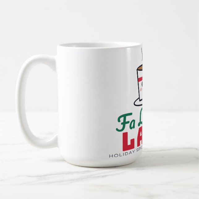 Fa La La La Latte Jul Latté Kaffe Puns Mugg (Vänster)